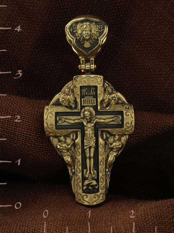 Крест из лимонного золота 585 пробы