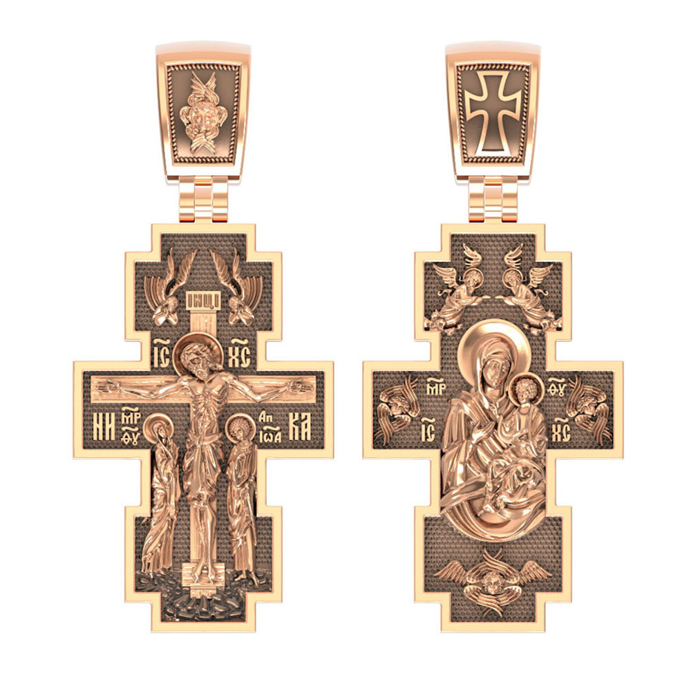 Крест из красного золота 585 пробы