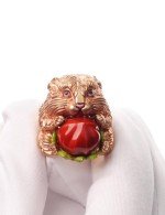 Кольцо из золота c эмалью