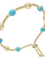 Браслет из лимонного золота c бирюзой