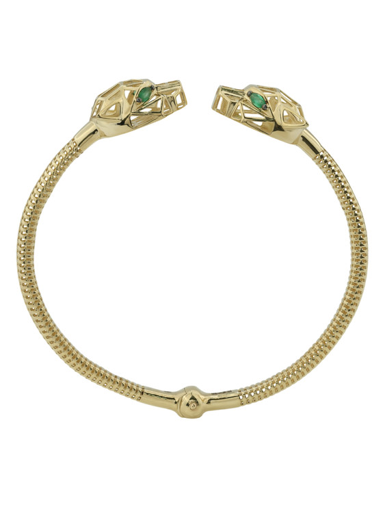 Браслет из лимонного золота 585 пробы c изумрудом