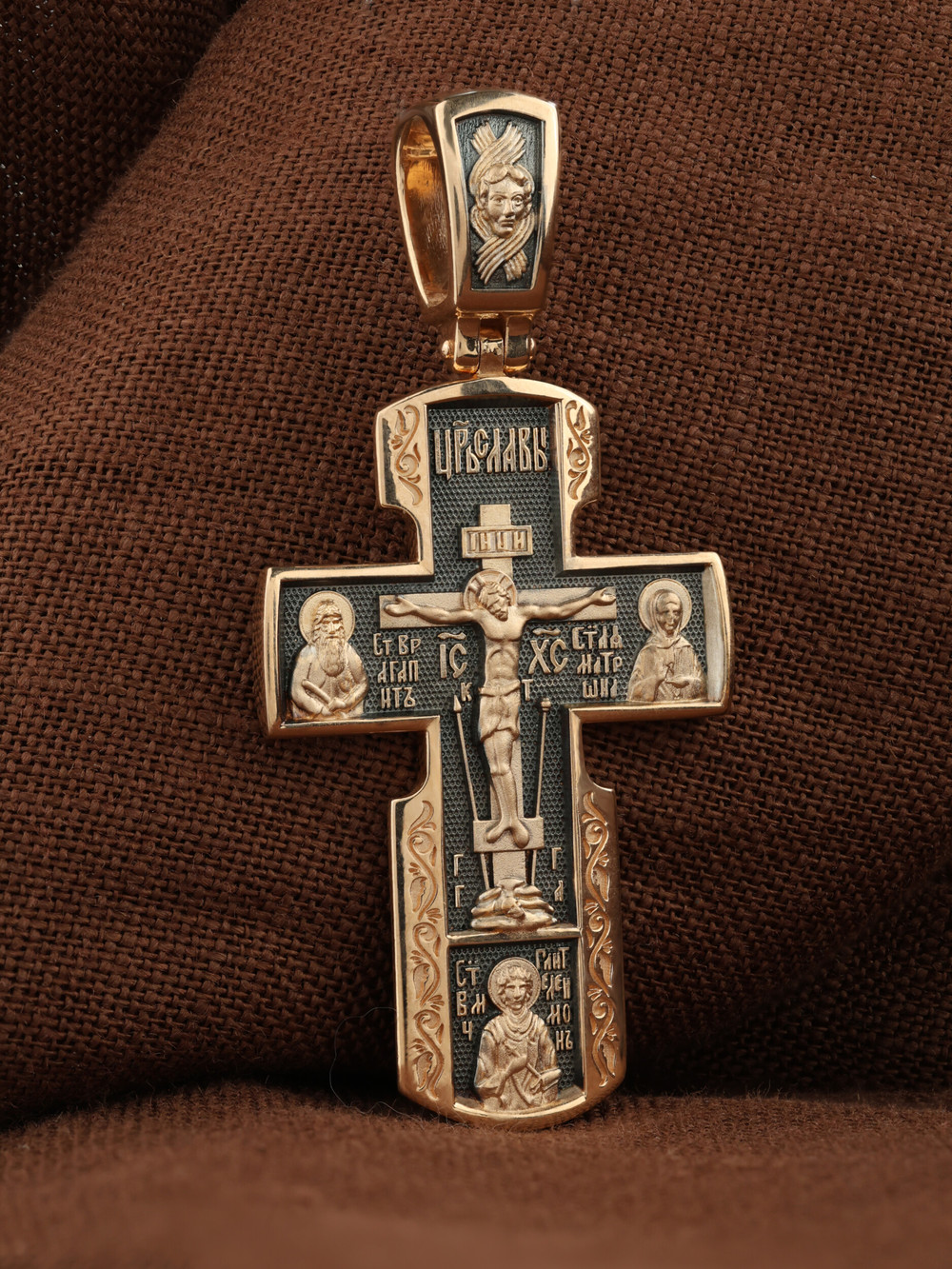 Крест из красного золота 585 пробы