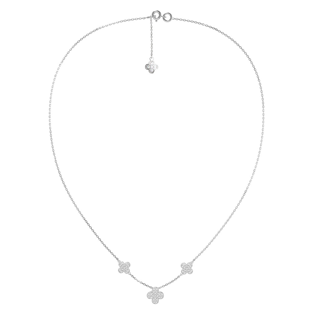 Колье из белого золота 585 пробы c бриллиантами