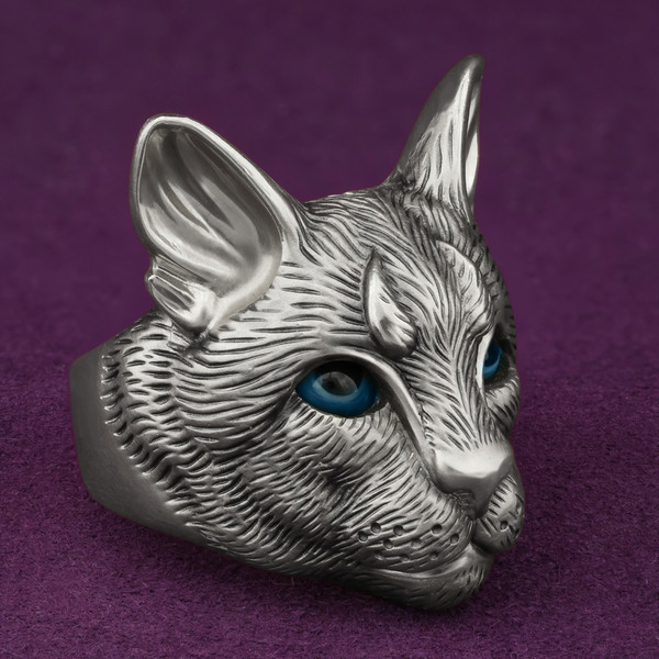 Кольцо из белого золота 585 пробы c эмалью