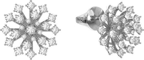 Серьги из белого золота c бриллиантами