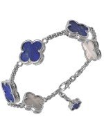 Браслет из белого золота c лазуритом и перламутром
