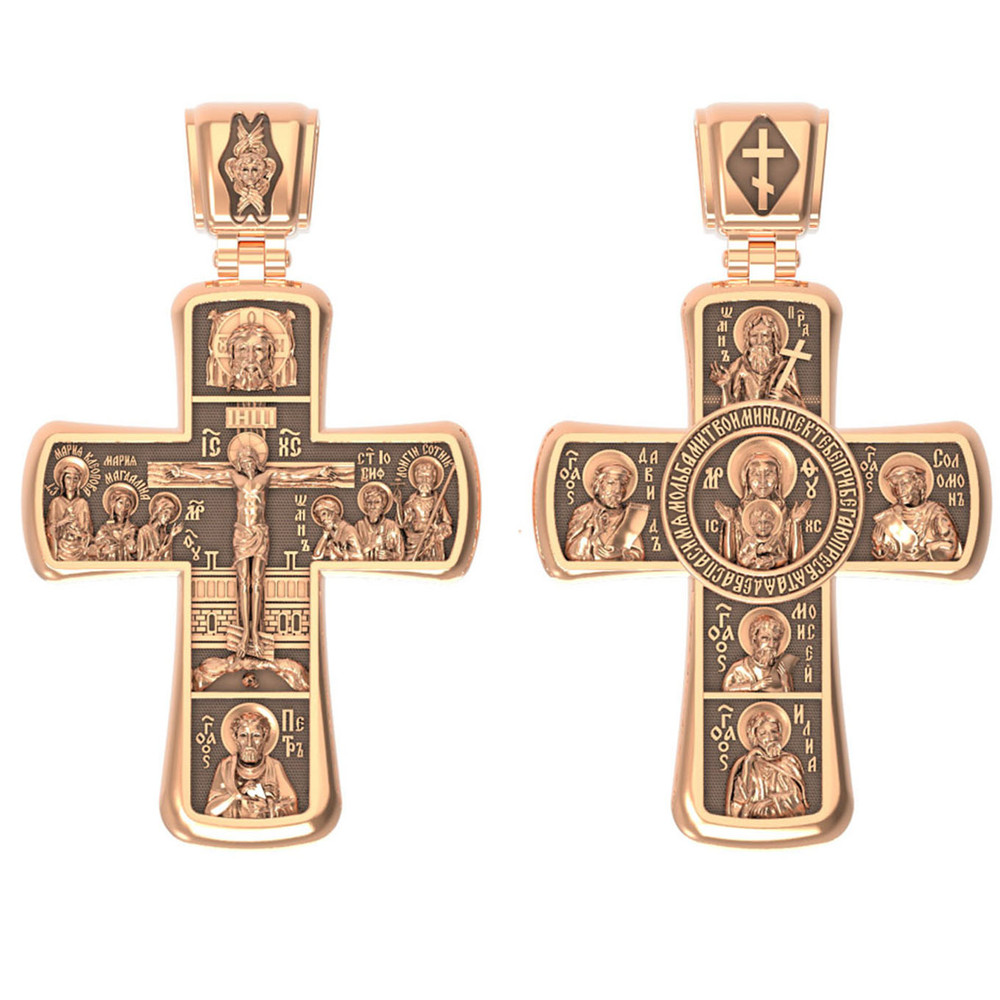 Крест из красного золота 585 пробы