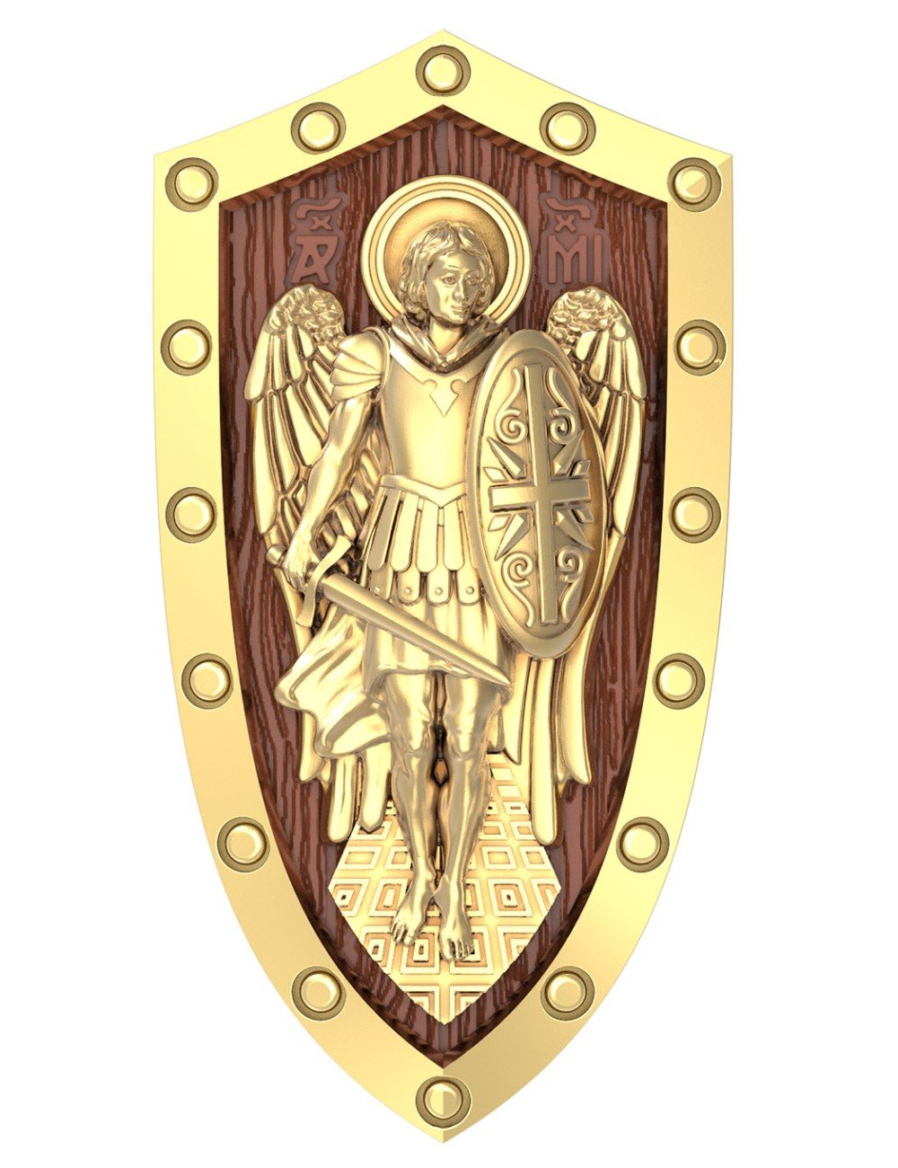 Образок из лимонного золота c деревом груши