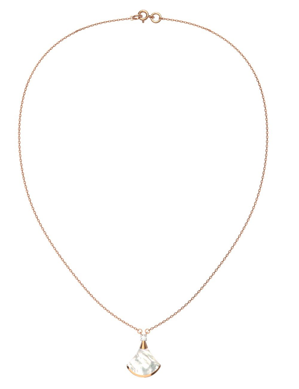 Колье из золота c бриллиантами и перламутром