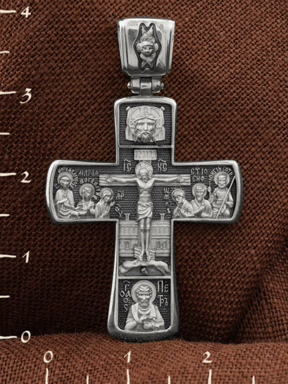 Крест из белого золота 585 пробы