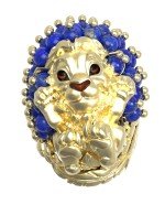 Кольцо из лимонного золота c эмалью и лазуритом