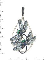 Подвеска из белого золота c сапфиром и эмалью