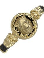 Браслет из лимонного золота c эмалью, шнурком и ониксом