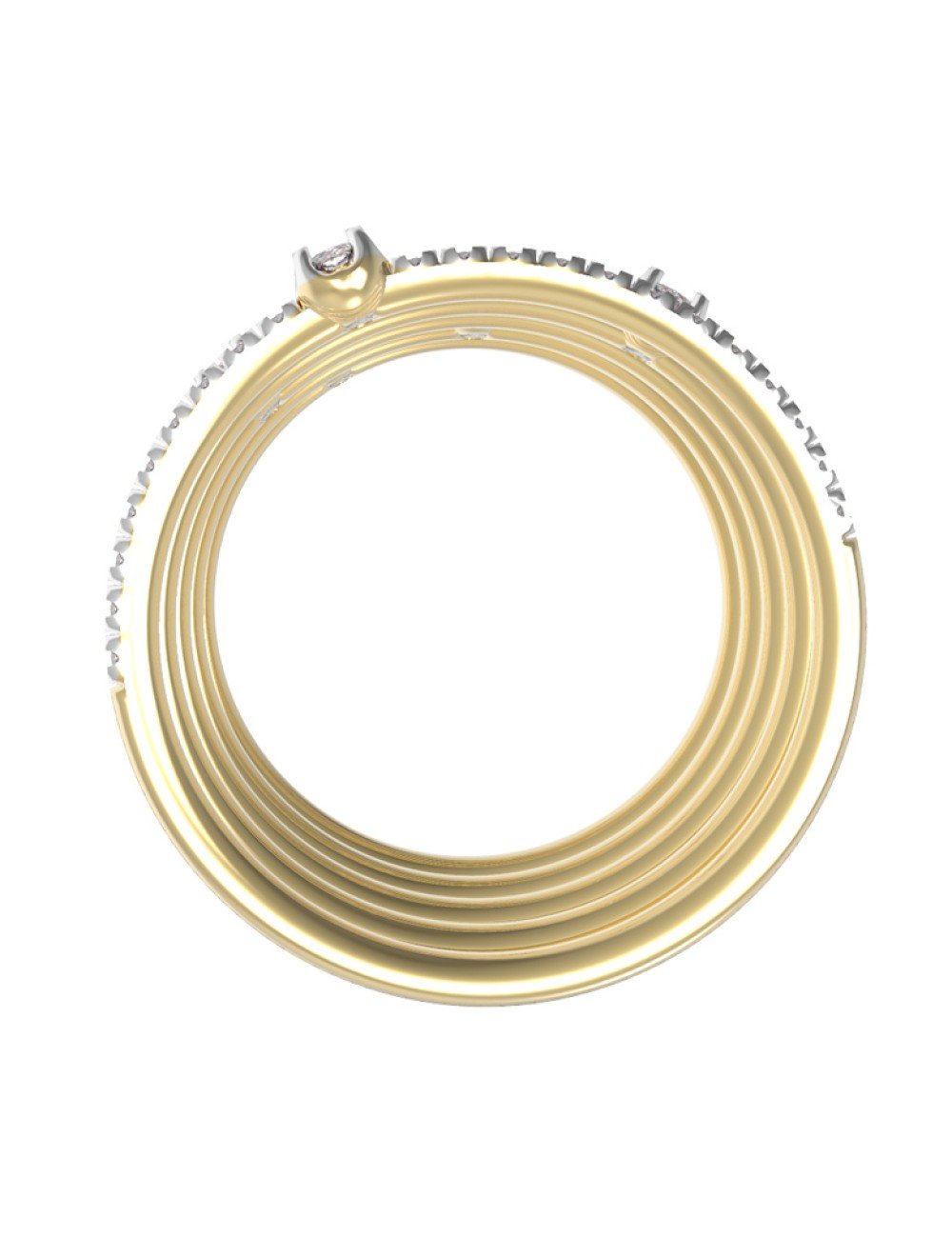 Кольцо из лимонного золота c бриллиантами