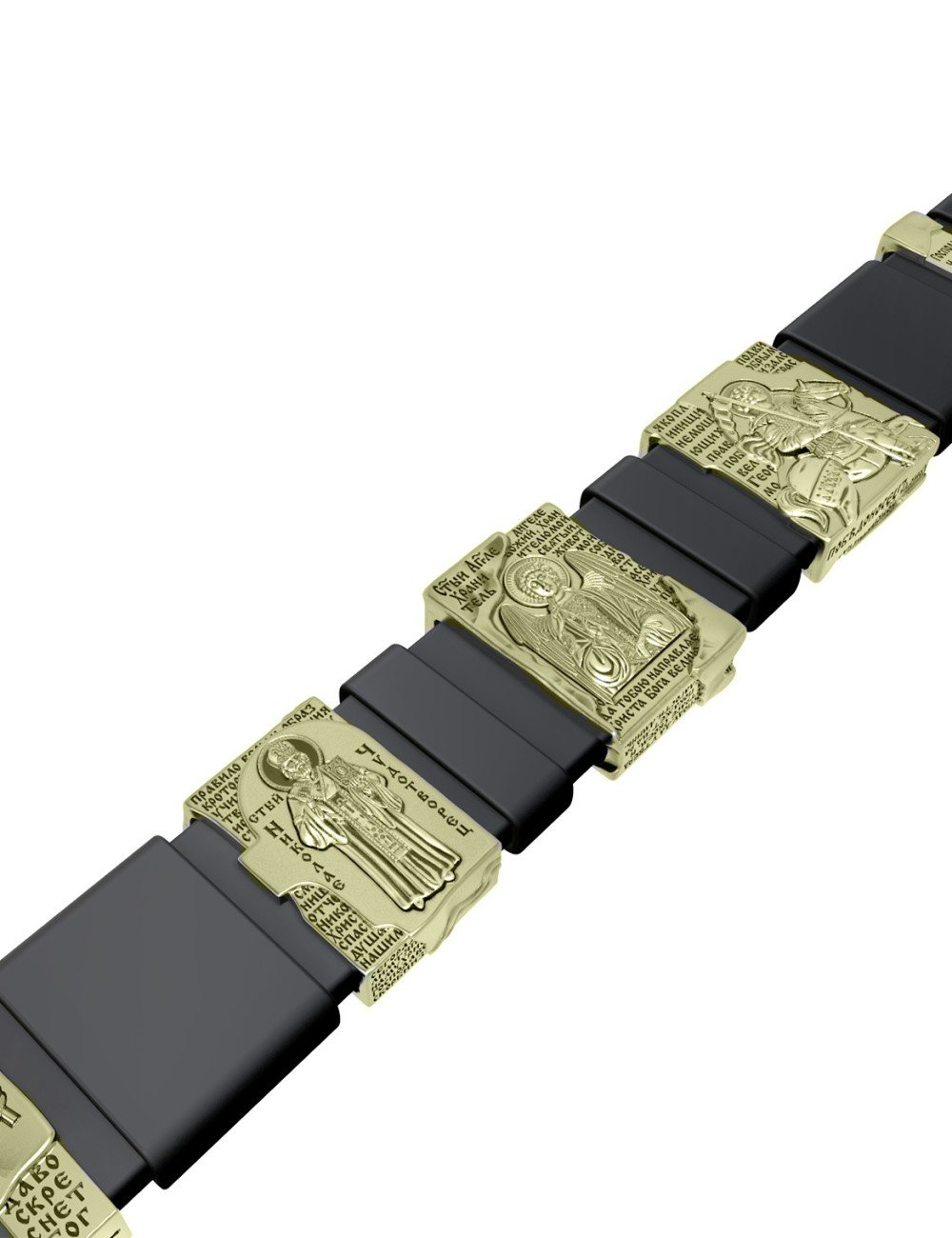 Браслет из зелёного золота c кожаным шнурком