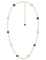 Колье из лимонного золота c лазуритом и перламутром