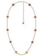 Колье из золота c тигровым глазом