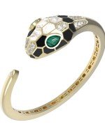 Браслет из лимонного золота c бриллиантами, рубином, ониксом, малахитом и перламутром