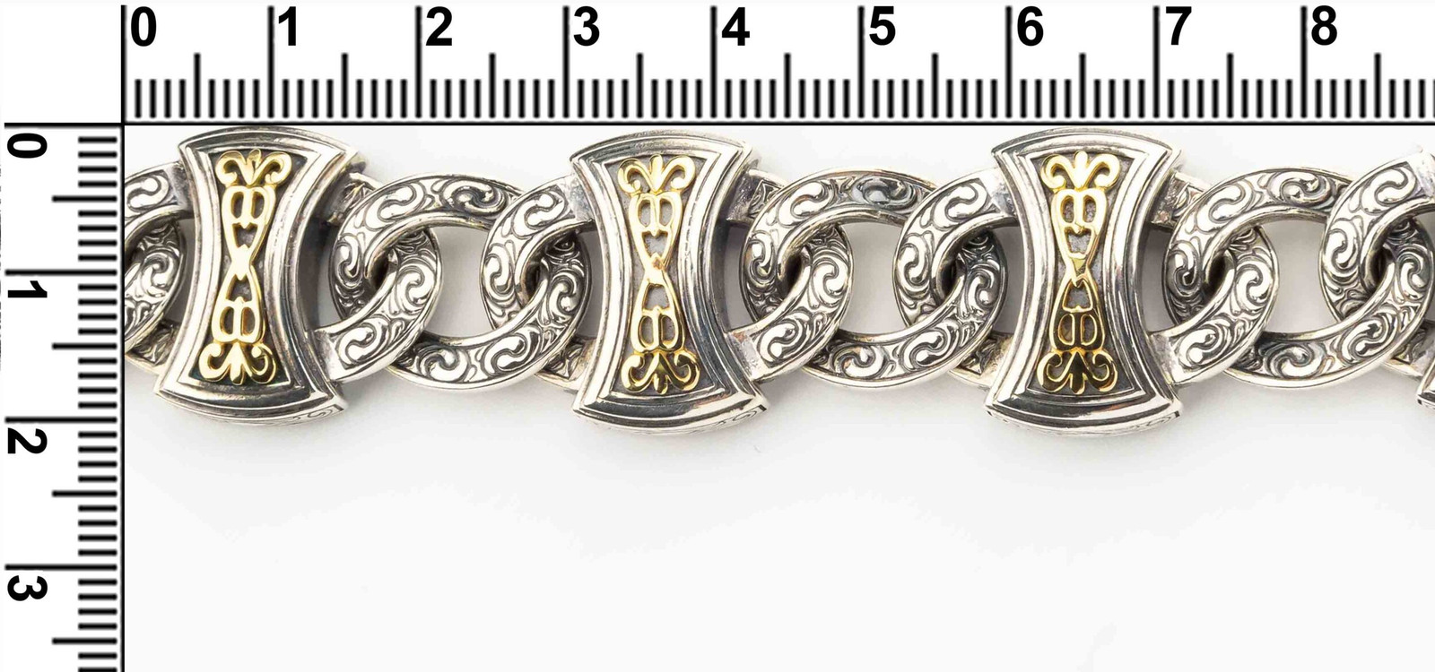 Браслет из серебра 925 пробы и золота 750 пробы c рубином