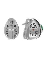 Серьги из белого золота c бриллиантами, рубином, ониксом, малахитом и перламутром