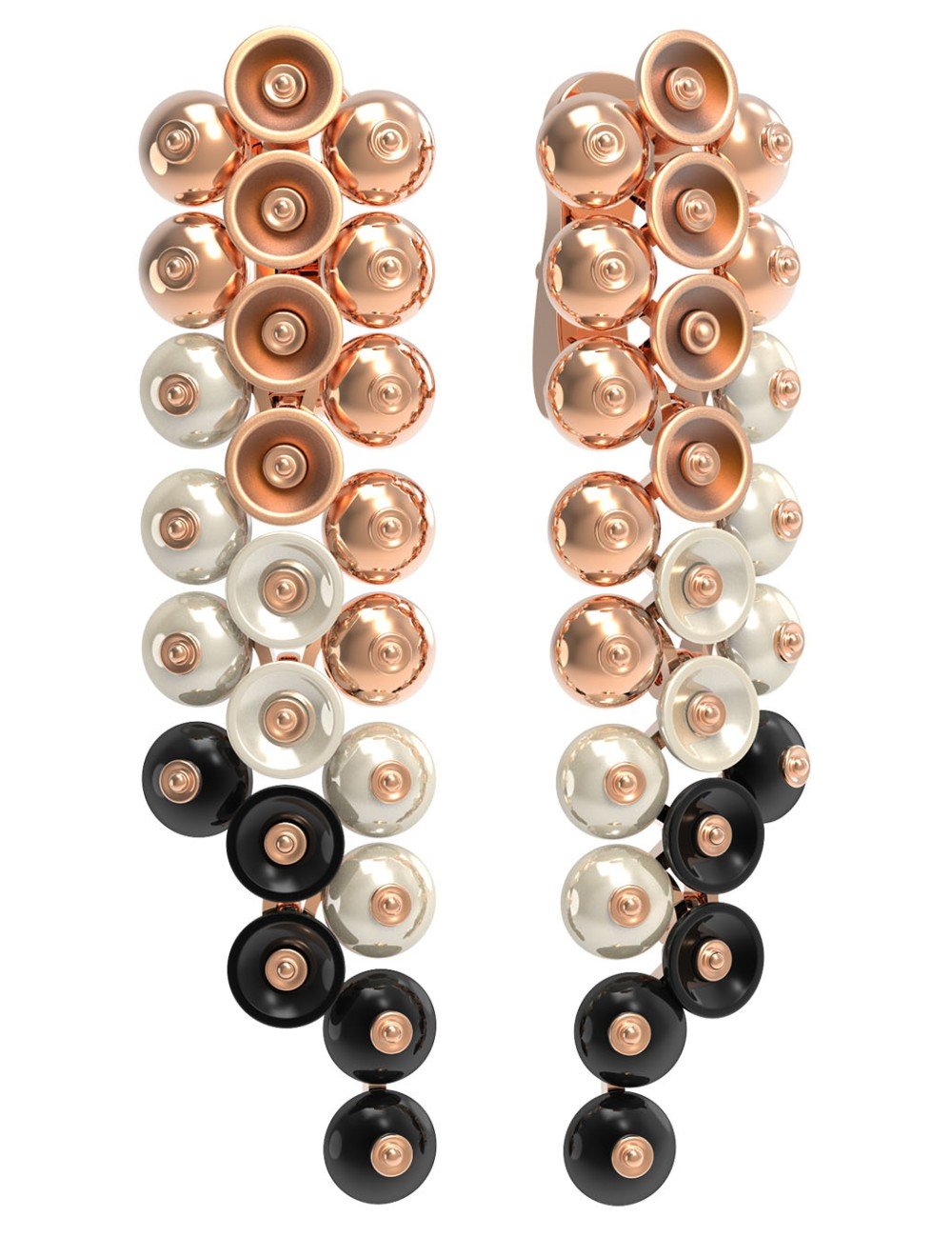 Серьги из золота c ониксом и перламутром