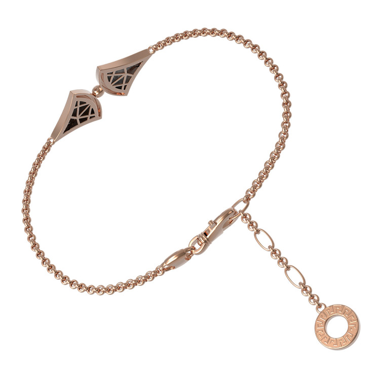 Браслет из красного золота 585 пробы c ониксом и перламутром