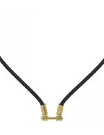 Гайтан из лимонного золота c кожаным шнурком