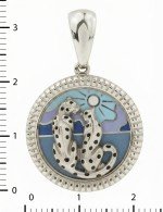 Подвеска из белого золота c эмалью