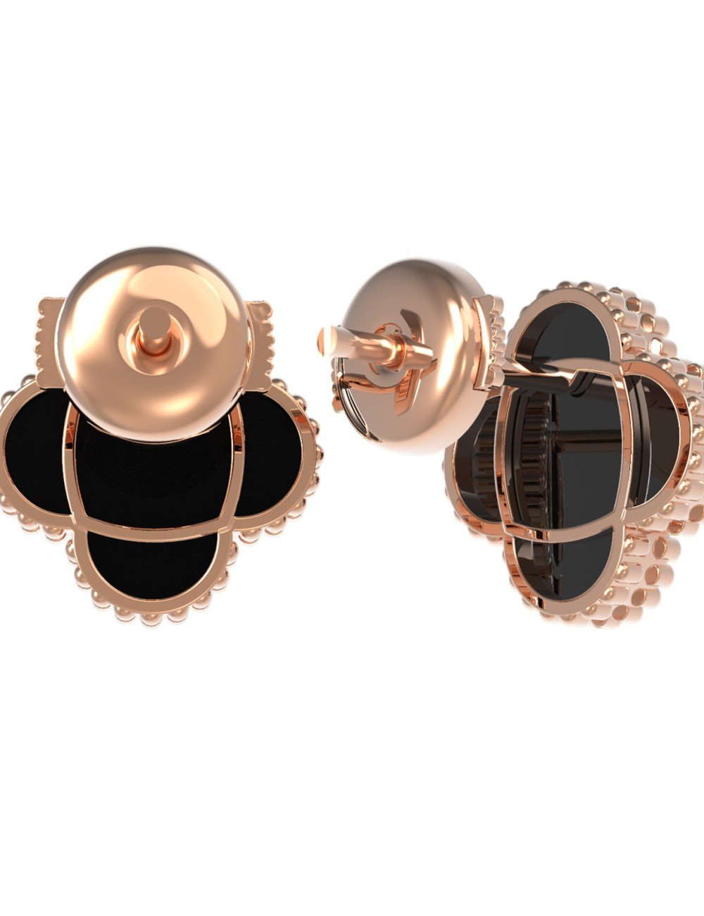 Серьги из золота c ониксом