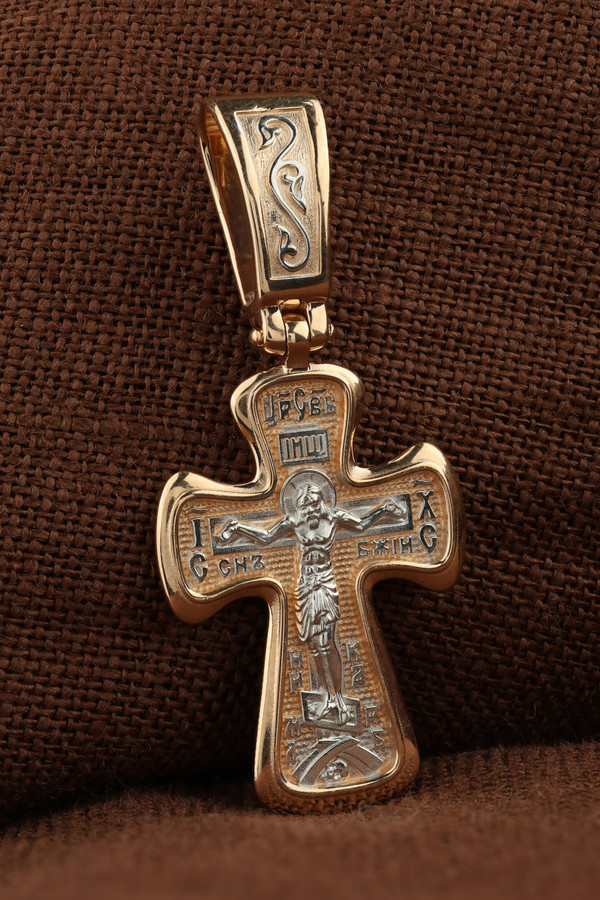 Крест из красного золота 585 пробы