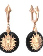 Серьги из золота c ониксом