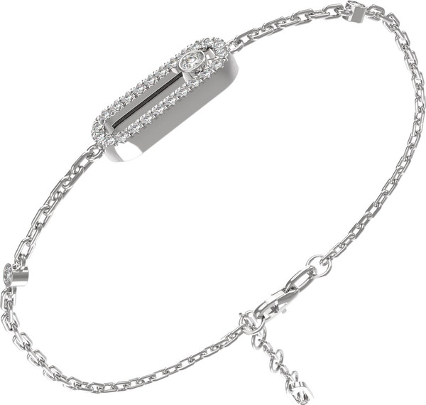 Браслет из белого золота 585 пробы c бриллиантами