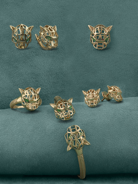 Серьги из красного золота 585 пробы c изумрудом