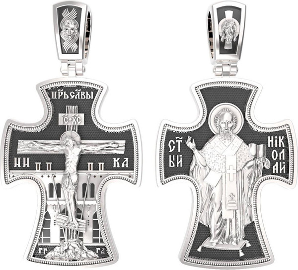 Крест из белого золота 585 пробы