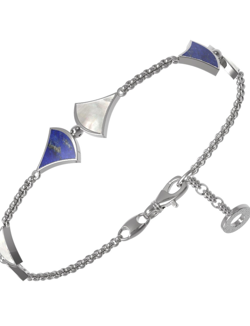 Браслет из белого золота c лазуритом и перламутром