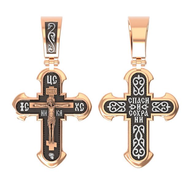 Крест из красного золота 585 пробы