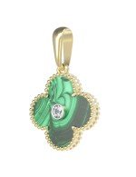 Подвеска из лимонного золота c бриллиантами и малахитом