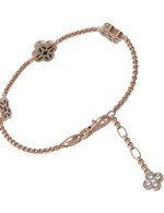 Браслет из золота c бриллиантами, малахитом и перламутром