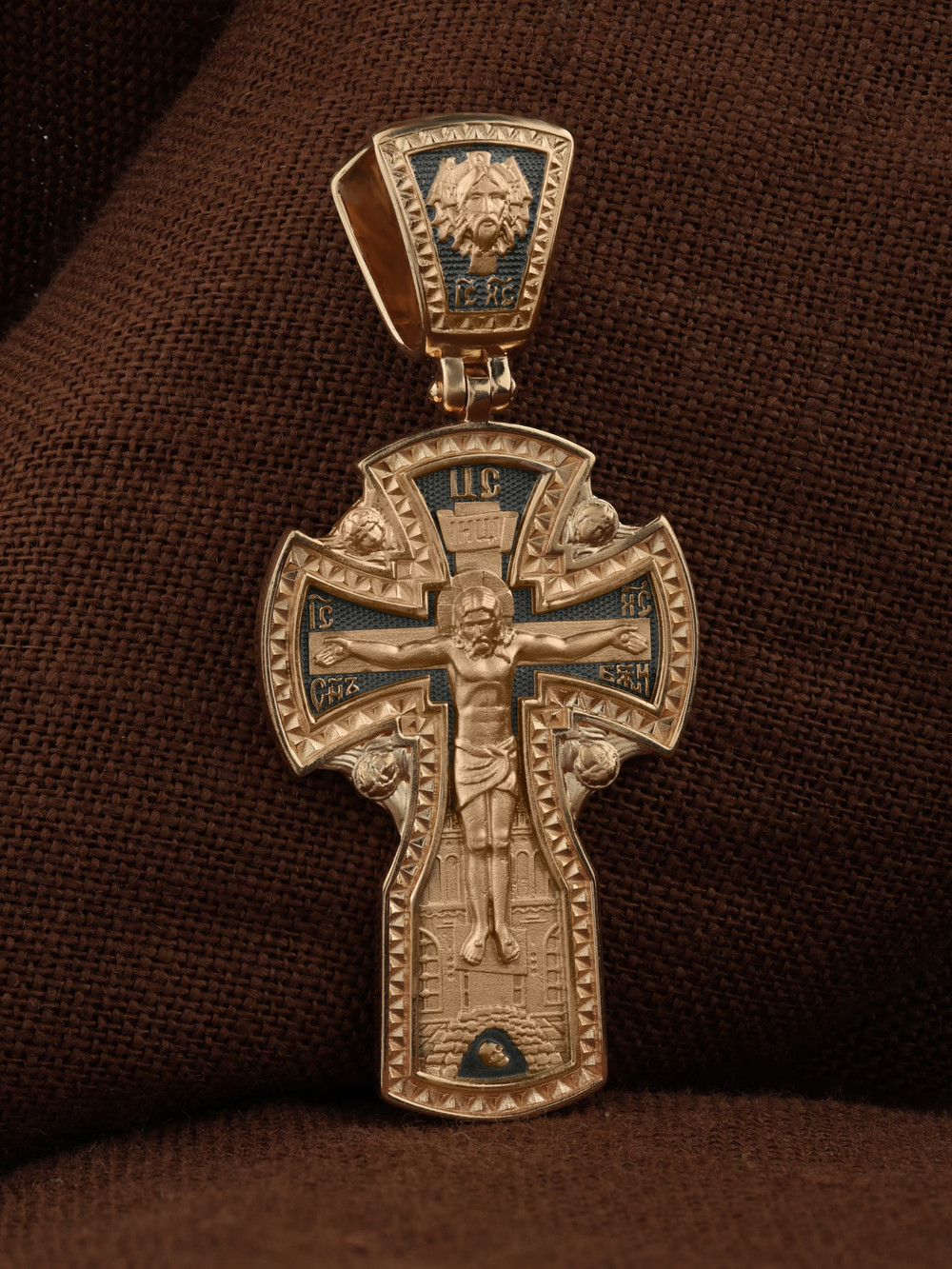 Крест из красного золота 585 пробы