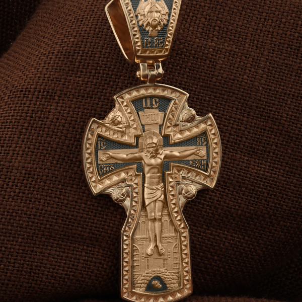 Крест из красного золота 585 пробы