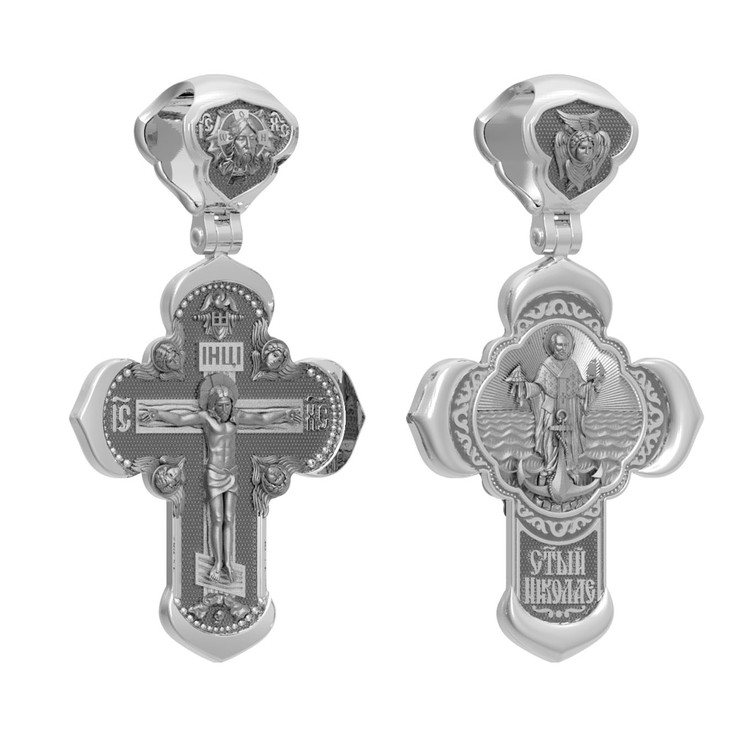 Крест из белого золота 585 пробы