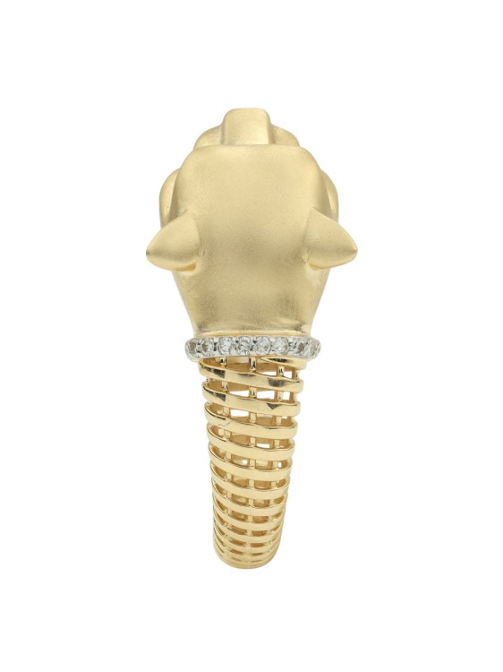 Кольцо из лимонного золота 585 пробы c бриллиантами