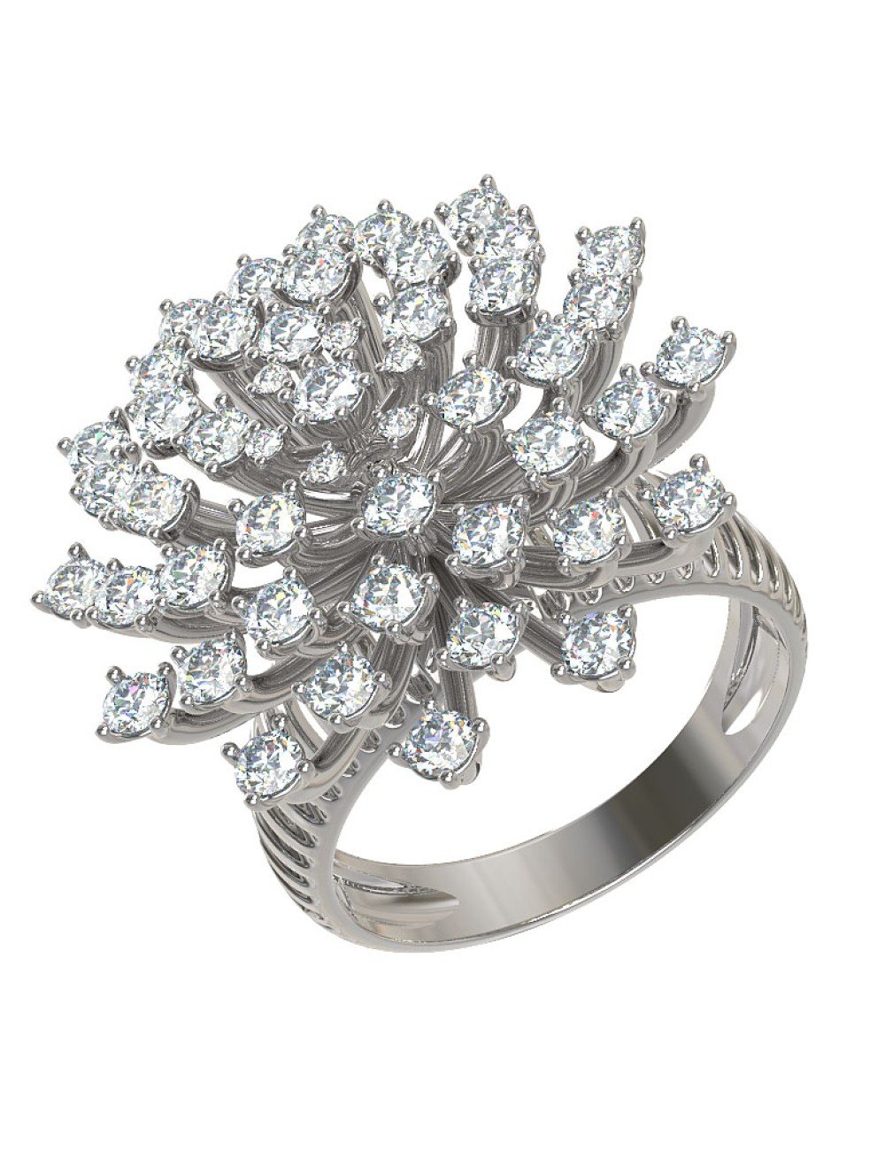 Кольцо из белого золота c бриллиантами