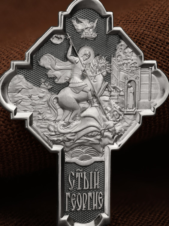 Крест из белого золота 585 пробы