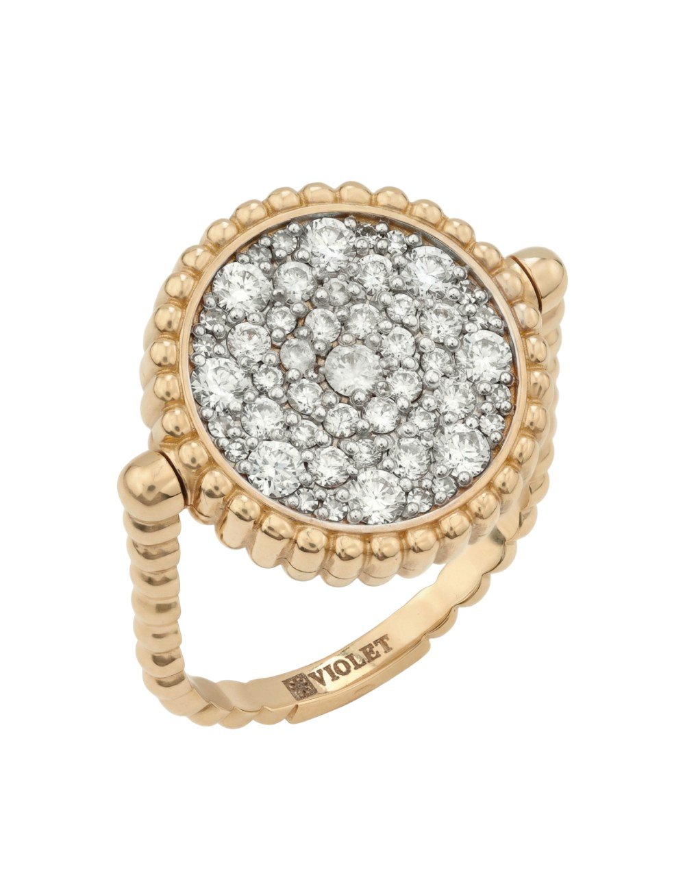 Кольцо из лимонного золота c бриллиантами