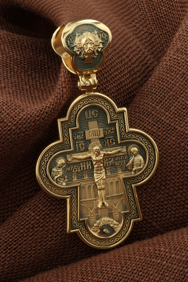 Крест из лимонного золота 585 пробы