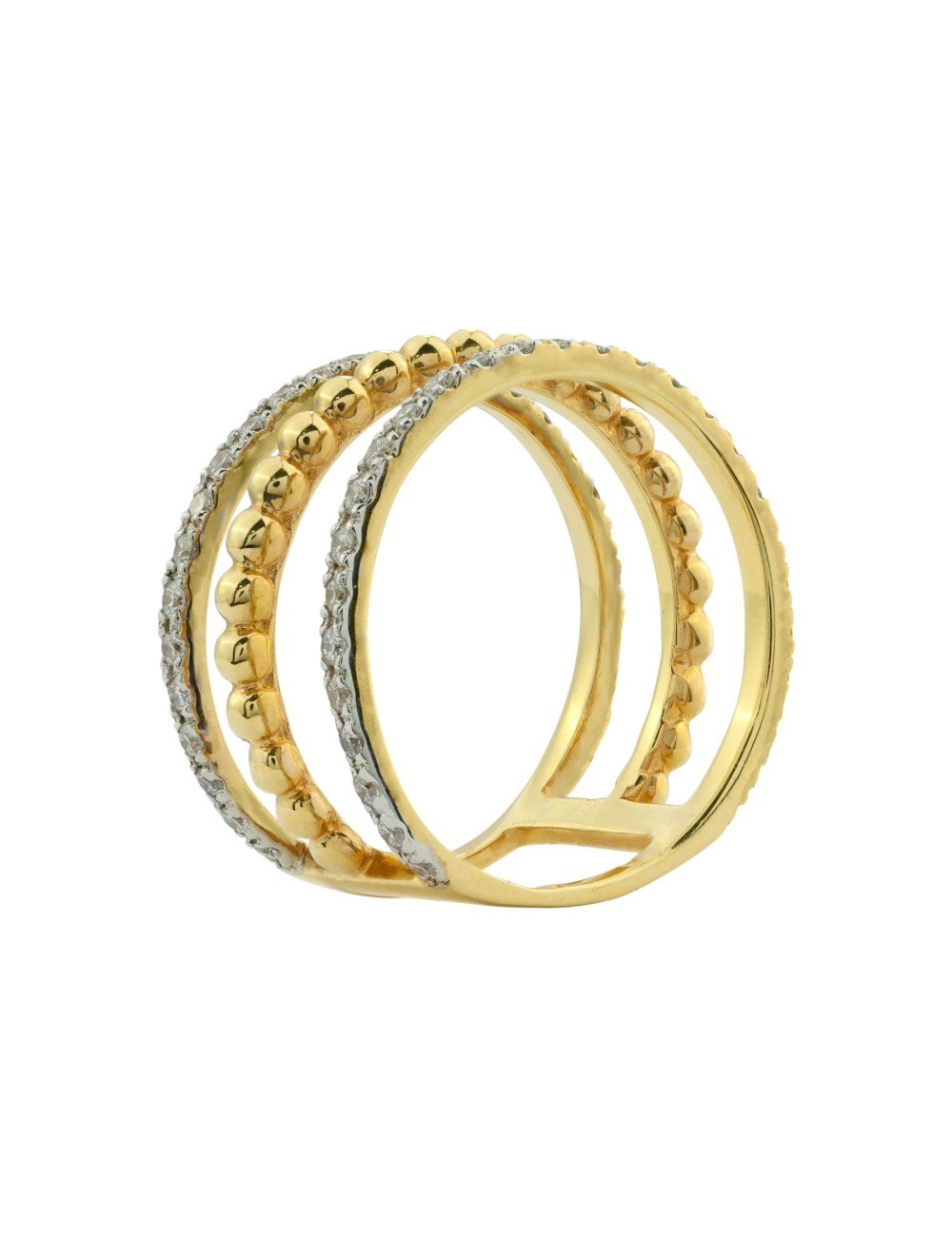 Кольцо из лимонного золота c бриллиантами