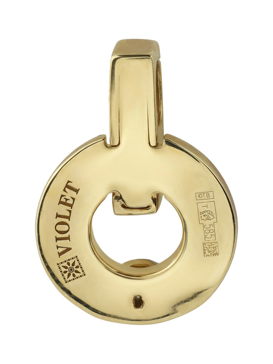 Подвеска из лимонного золота 585 пробы c бриллиантами и ониксом