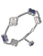 Браслет из белого золота c лазуритом и перламутром