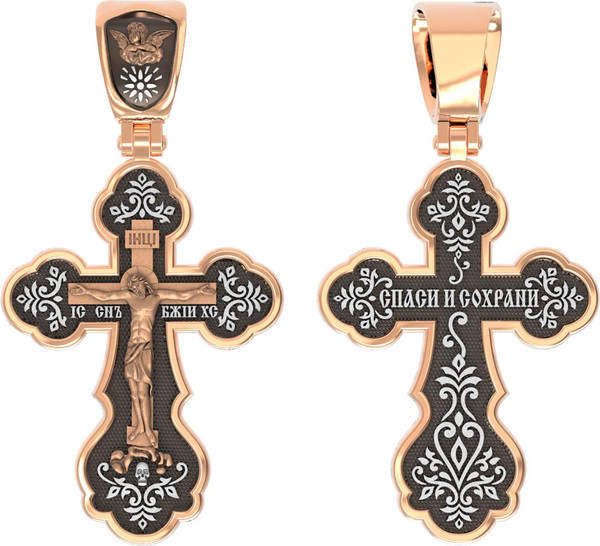 Крест из красного золота 585 пробы